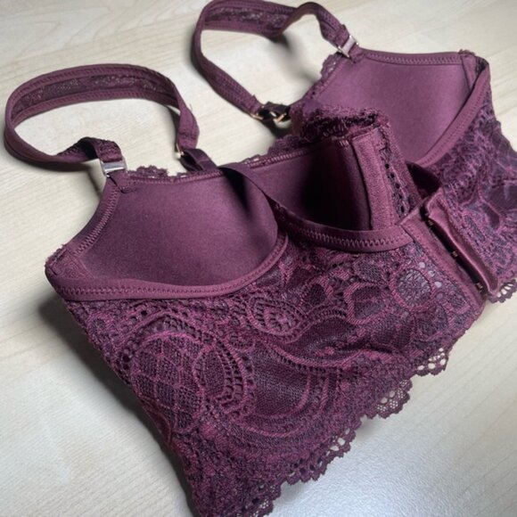 Aerie 34C Bra Lace Sexy Real Power Balconette Feminine 34 C Light Lined Romantic - Picture 12 of 16